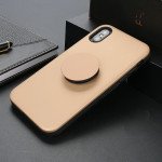 Wholesale iPhone Xs / X Pop Up Grip Stand Hybrid Case (Gold)